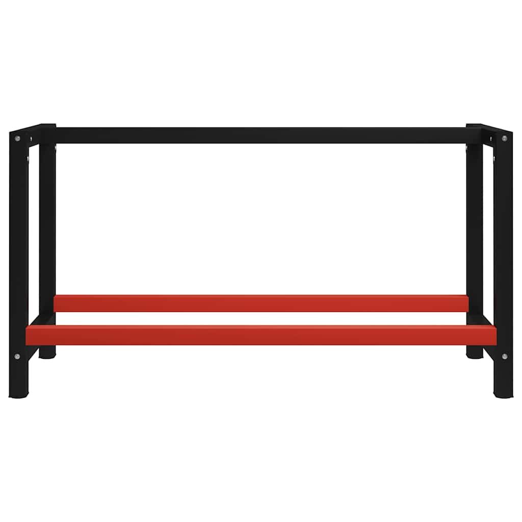 Telaio per Banco da Lavoro in Metallo 150x57x79 cm Nero e Rosso vidaXL