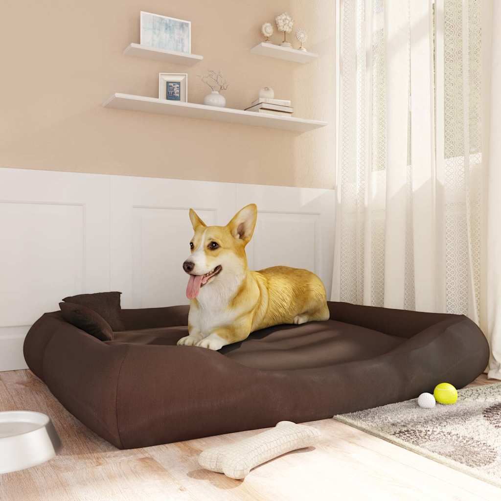 Cuccia per Cani con Cuscini Marrone 135x110x23cm Tessuto Oxford vidaXL
