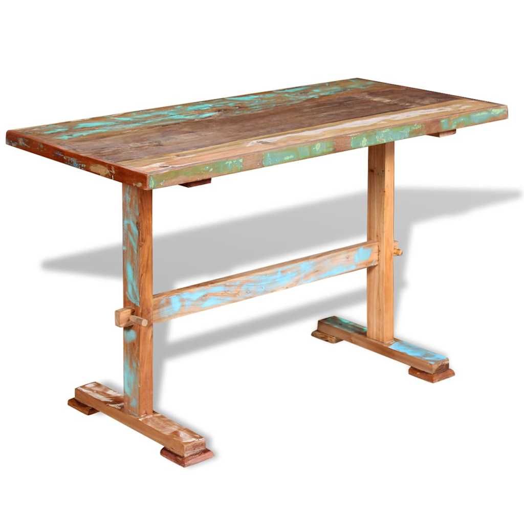 Tavolo Pranzo Piedistallo Legno Massello Recupero 120x58x78 cm vidaXL