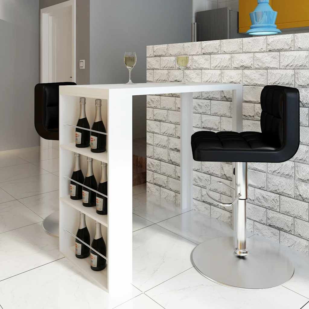 Tavolo da Bar in MDF con Portavini Bianco Lucido vidaXL