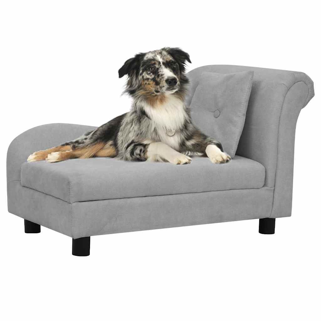 Divano per Cani con Cuscino Grigio 83x44x44 cm in Peluche vidaXL