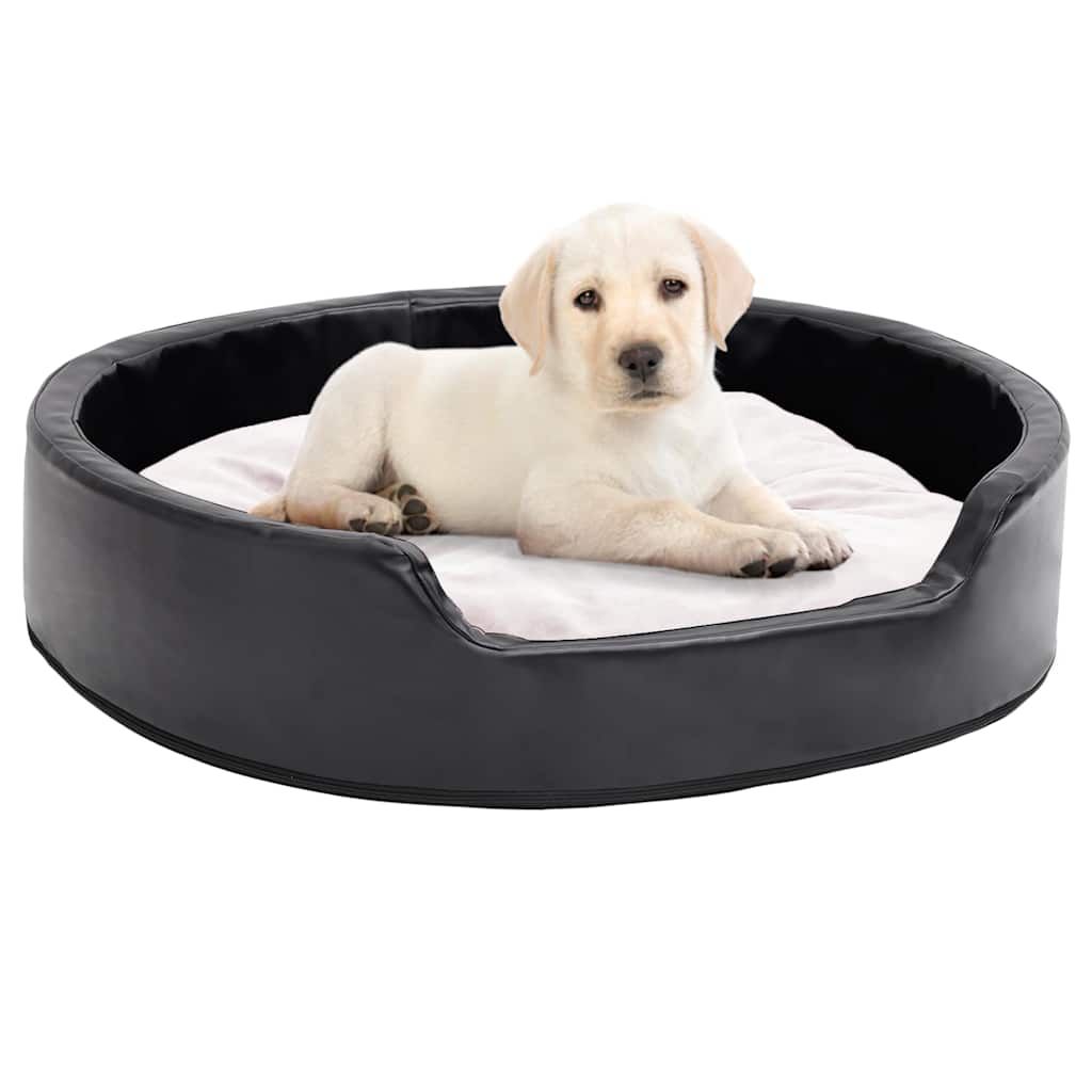 Lettino per Cani Nero e Beige 79x70x19 cm Peluche e Similpelle vidaXL