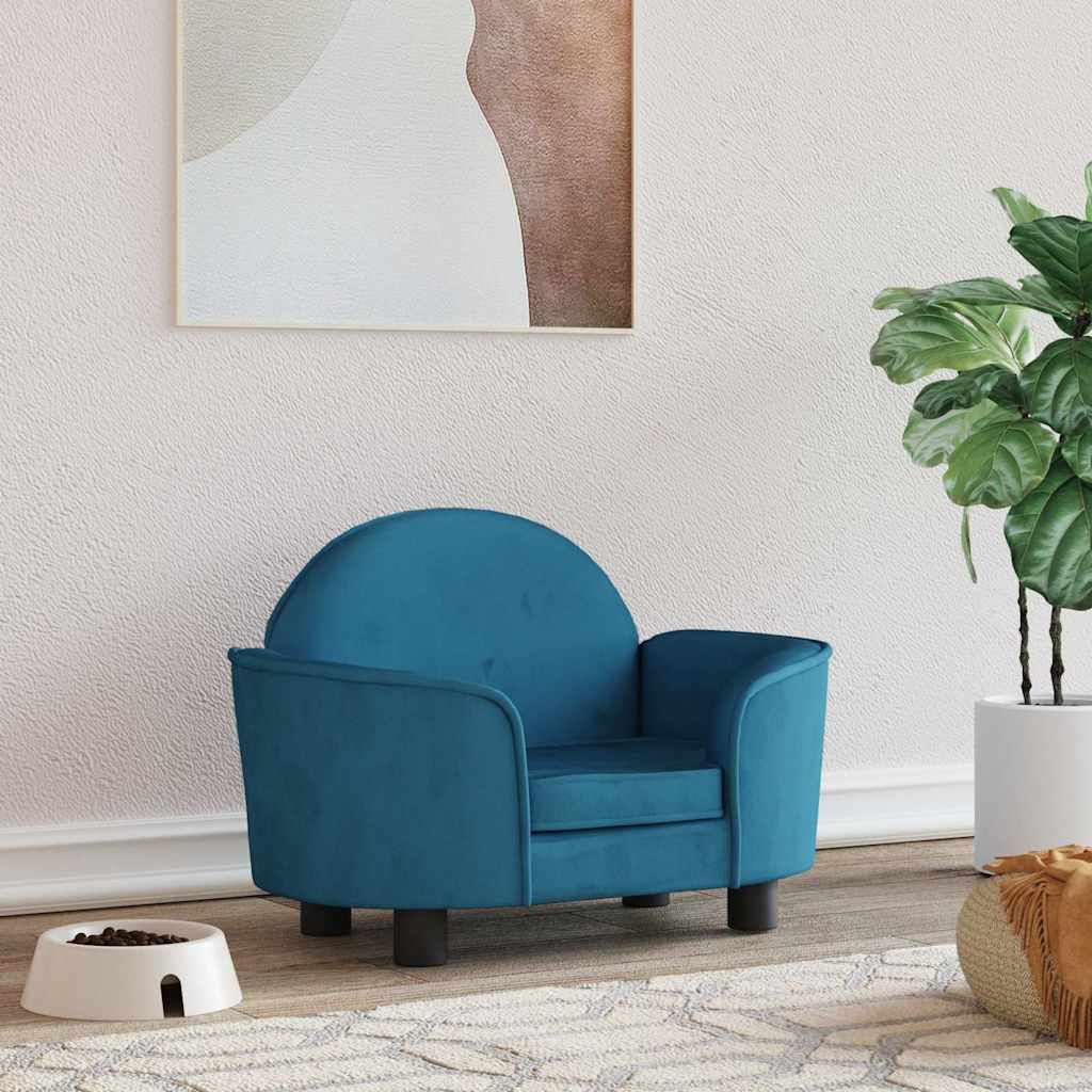 Lettino per Cani Blu 66x40x45 cm in Velluto vidaXL
