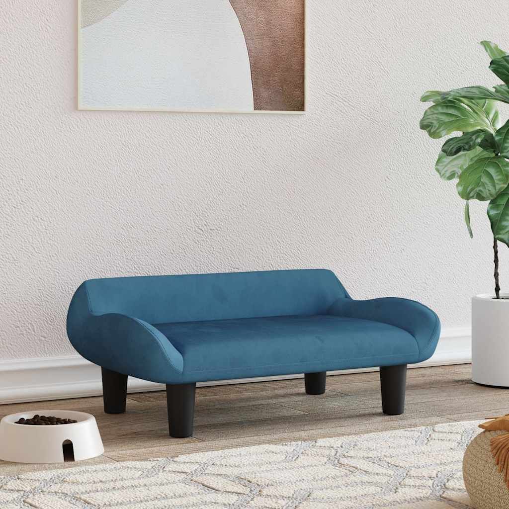 Lettino per Cani Blu 70x40x24 cm in Velluto vidaXL
