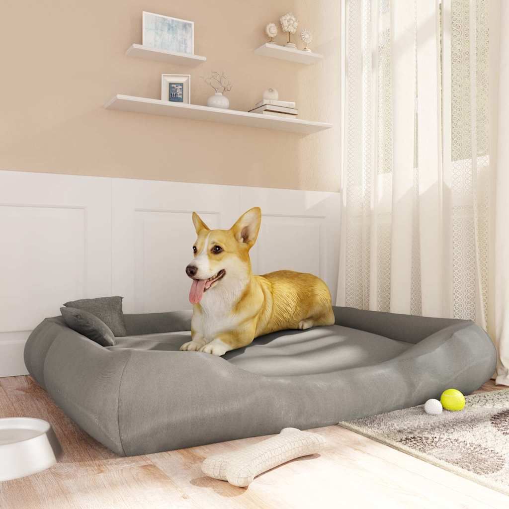 Cuccia per Cani con Cuscini Grigio 135x110x23 cm Tessuto Oxford vidaXL