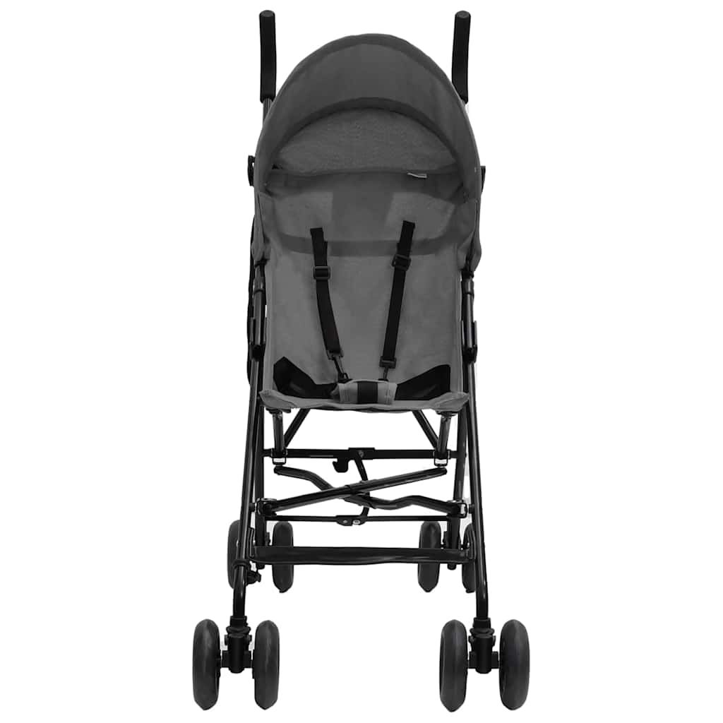 Passeggino Grigio Chiaro e Nero in Acciaio vidaXL