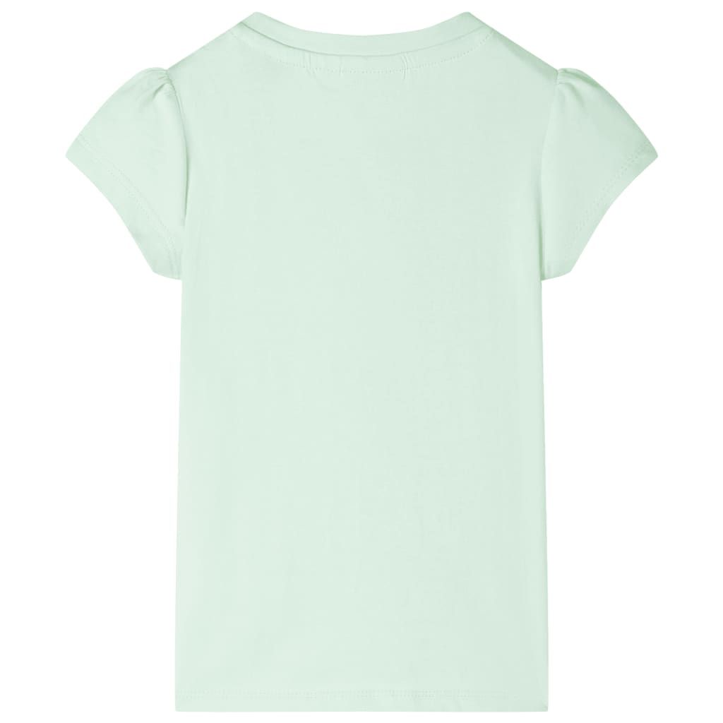 Maglietta da Bambina Maniche Aletta Verde Tenue 128 vidaXL