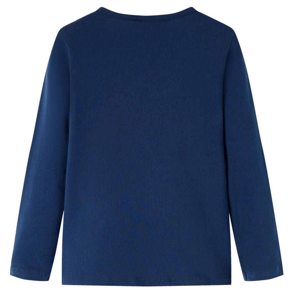 Maglietta da Bambina Maniche Lunghe Blu Marino 116 vidaXL