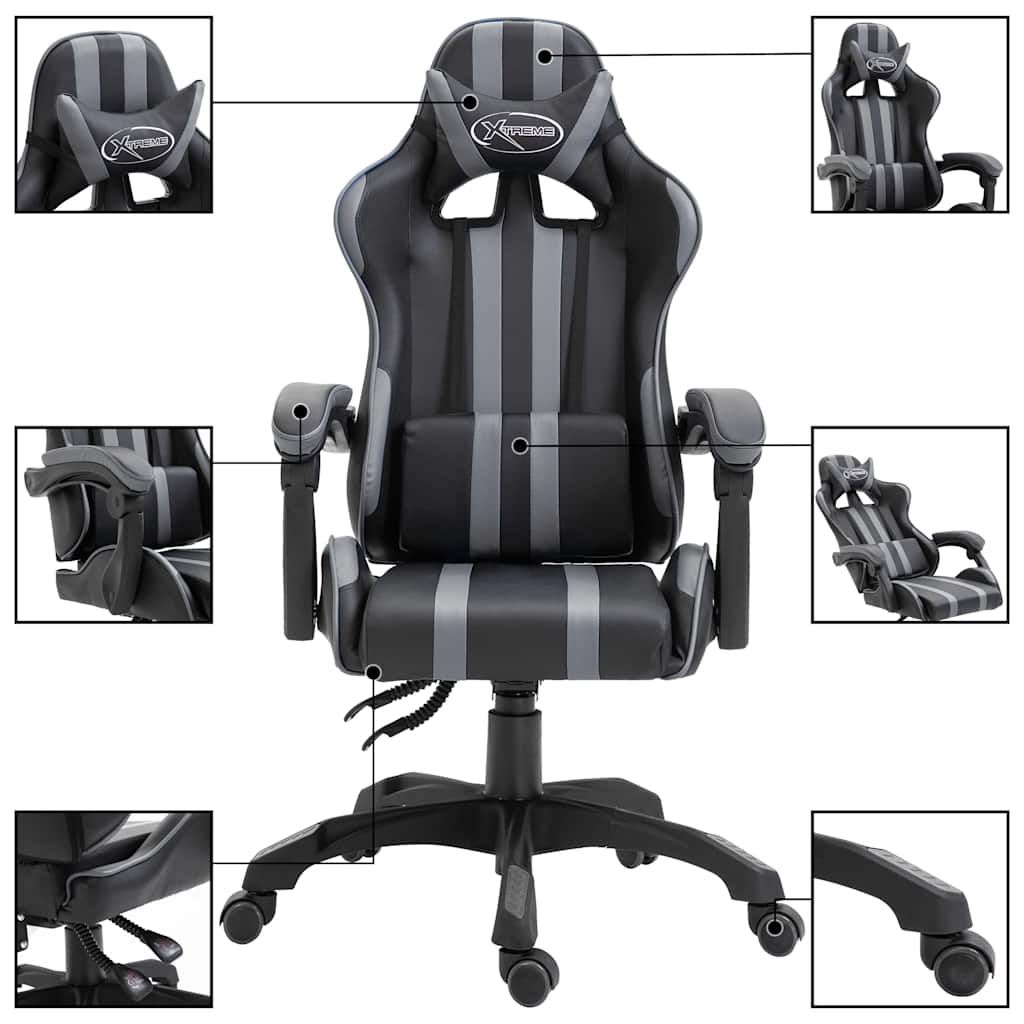 Sedia da Gaming Grigia in Similpelle vidaXL