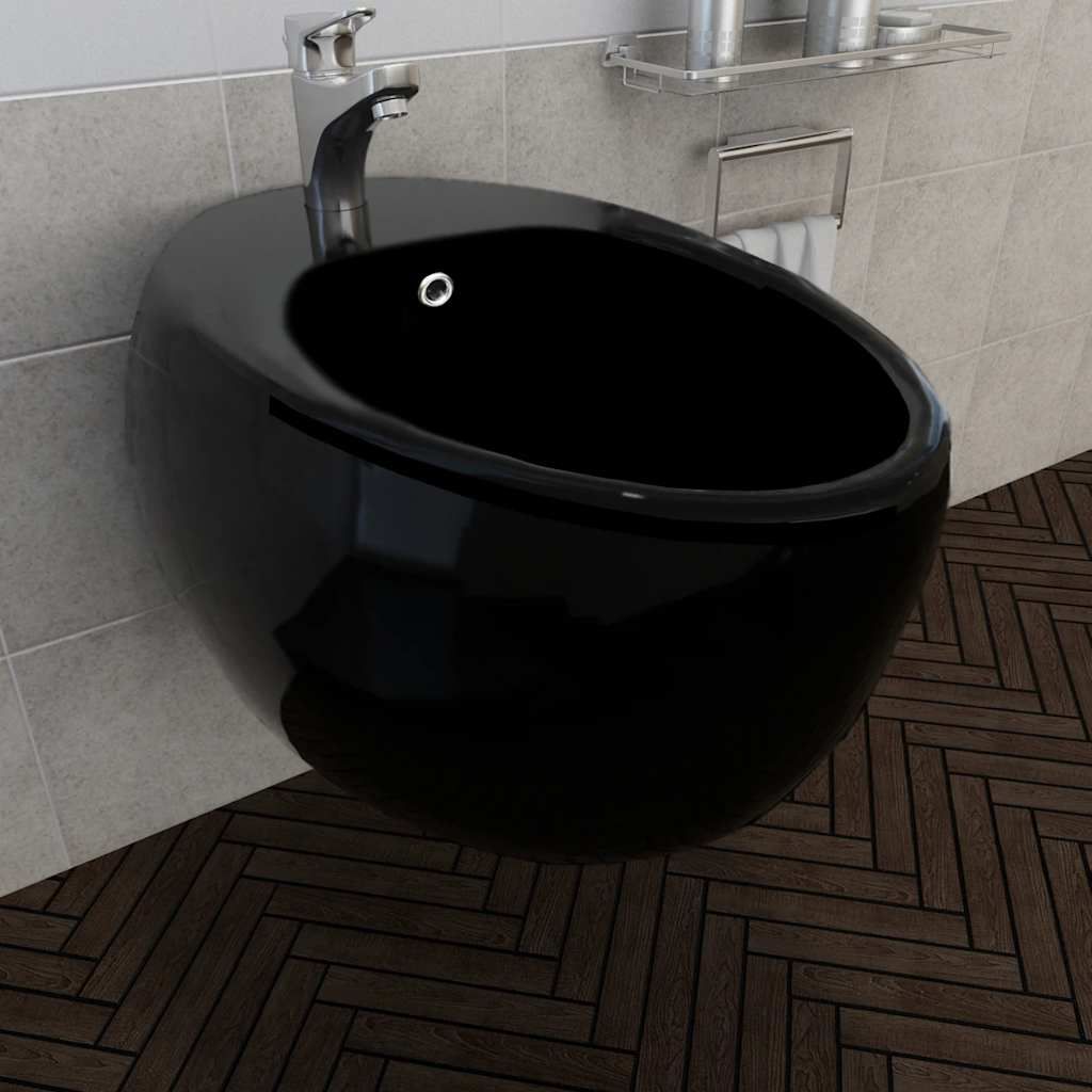 Bidet sospeso ceramica nera vidaXL