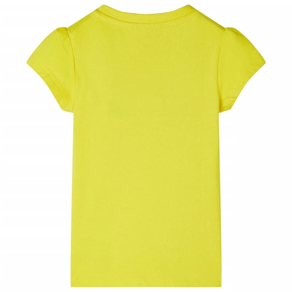 Maglietta Bambina Maniche Giallo Acceso 104 vidaXL