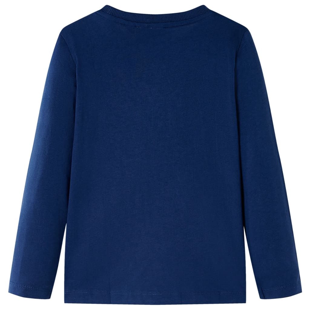 Maglietta Bambini Maniche Lunghe Blu Marino 92 vidaXL