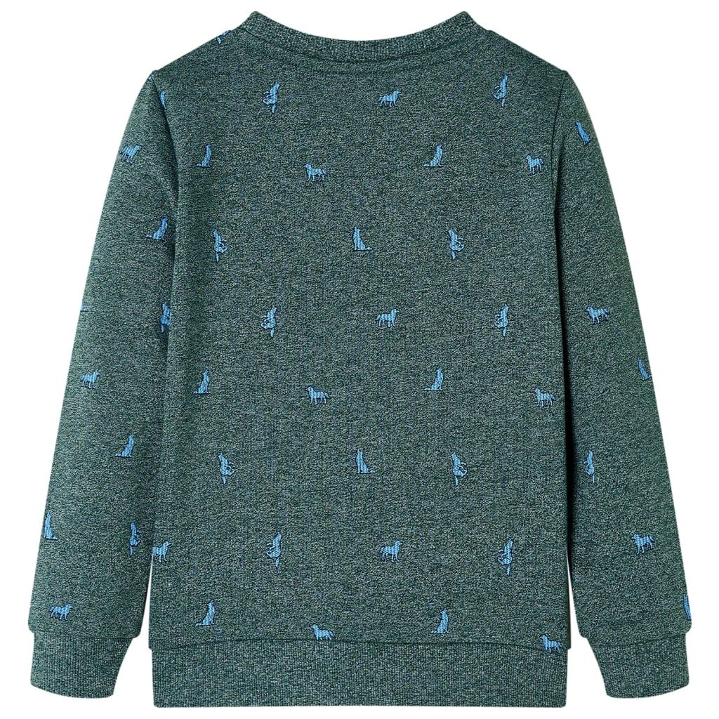 Felpa da Bambino Verde Scuro Mélange 140 vidaXL