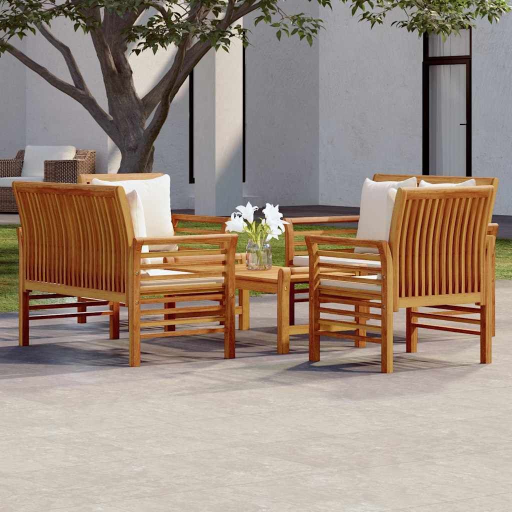 Set Salotto da Giardino 5 pz con Cuscini Legno Massello Acacia vidaXL