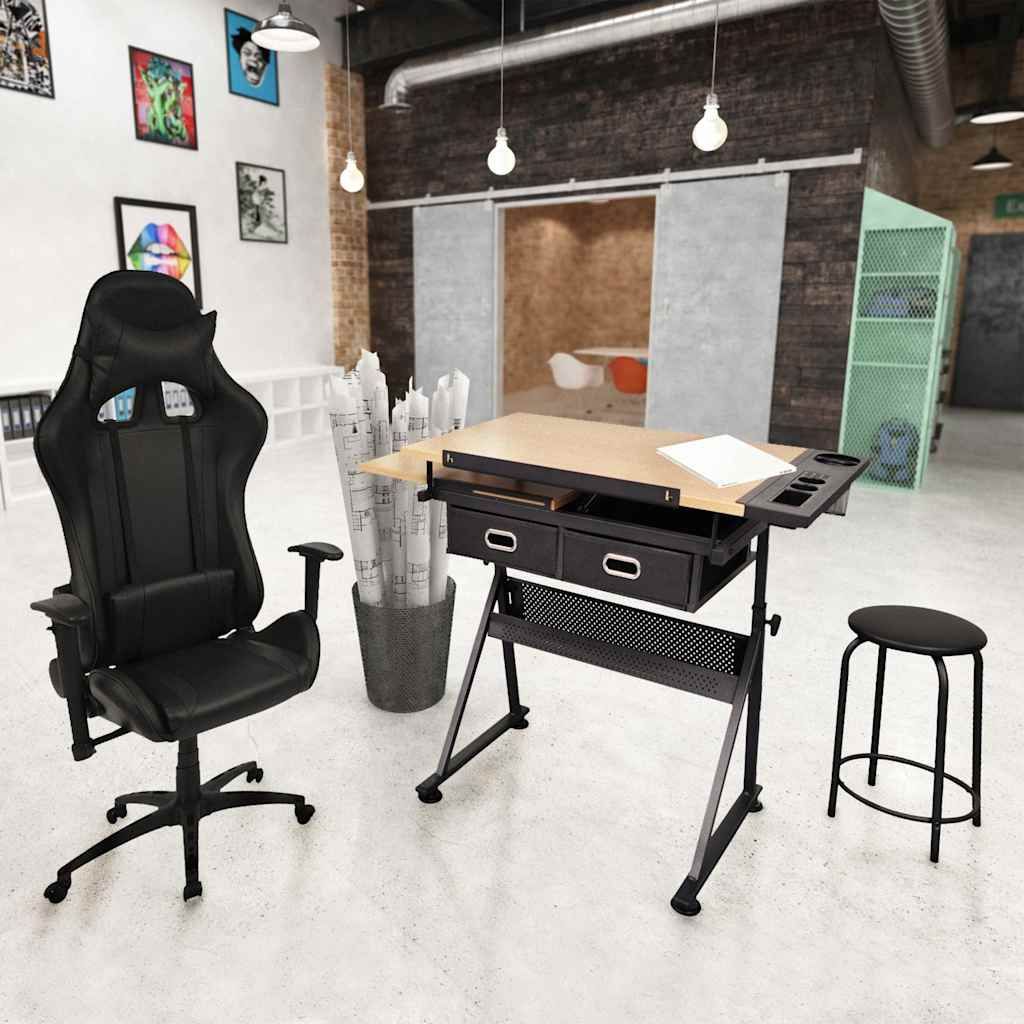 Tavolo da Disegno Inclinabile con Sedia da Ufficio vidaXL