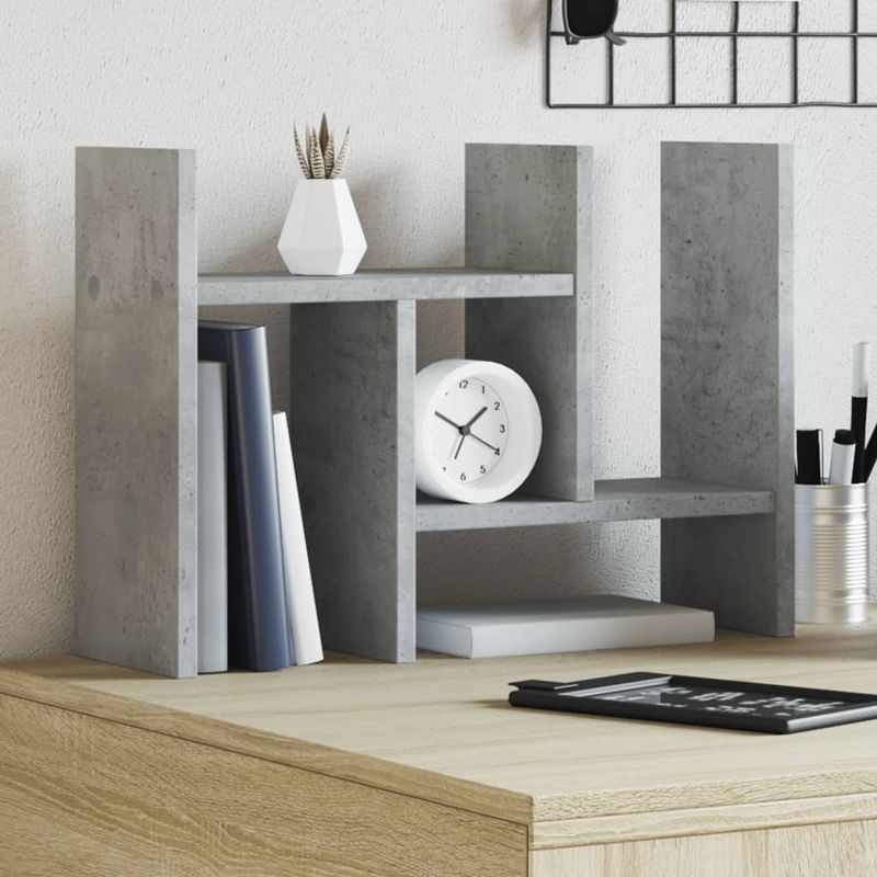 Organizer Scrivania Grigio Cemento 34,5x15,5x35,5cm Multistrato vidaXL