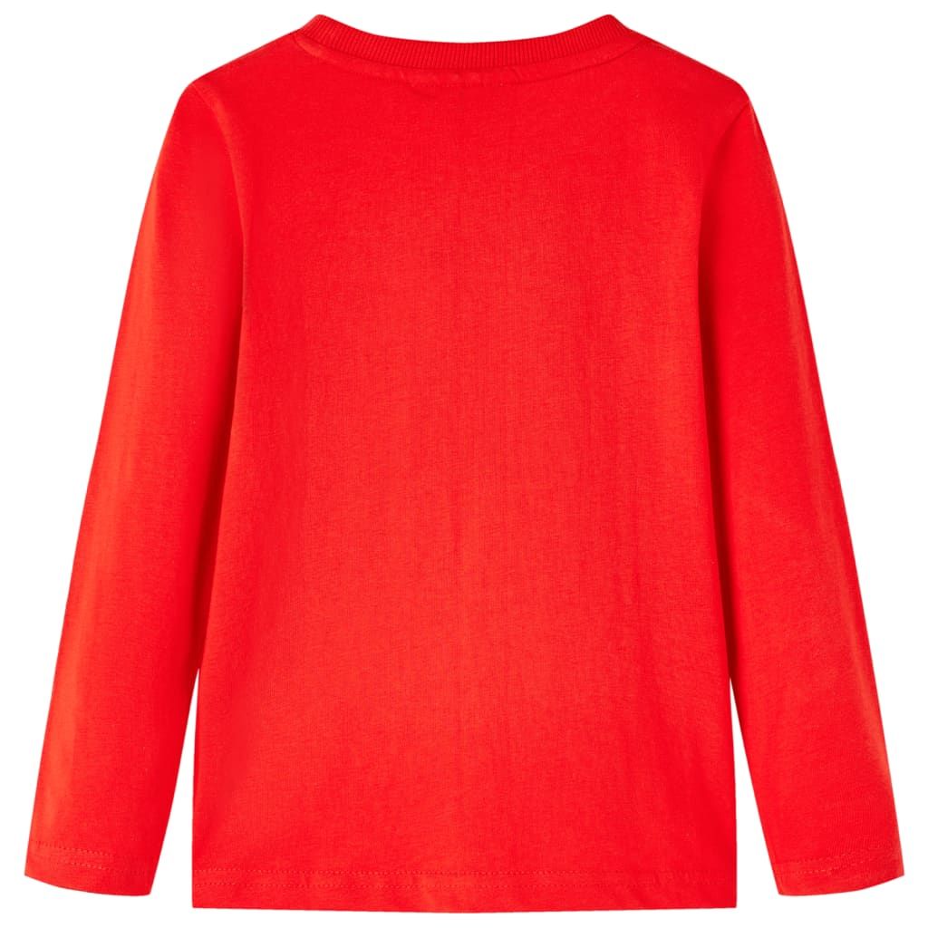 Maglietta da Bambino Maniche Lunghe Rossa 128 vidaXL