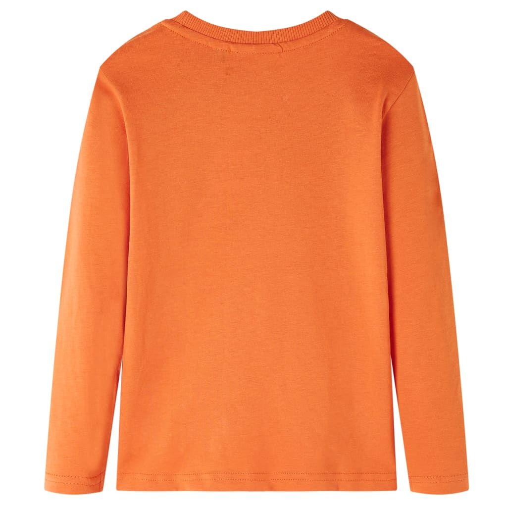Maglietta per Bambini Maniche Lunghe Arancione Scuro 140 vidaXL