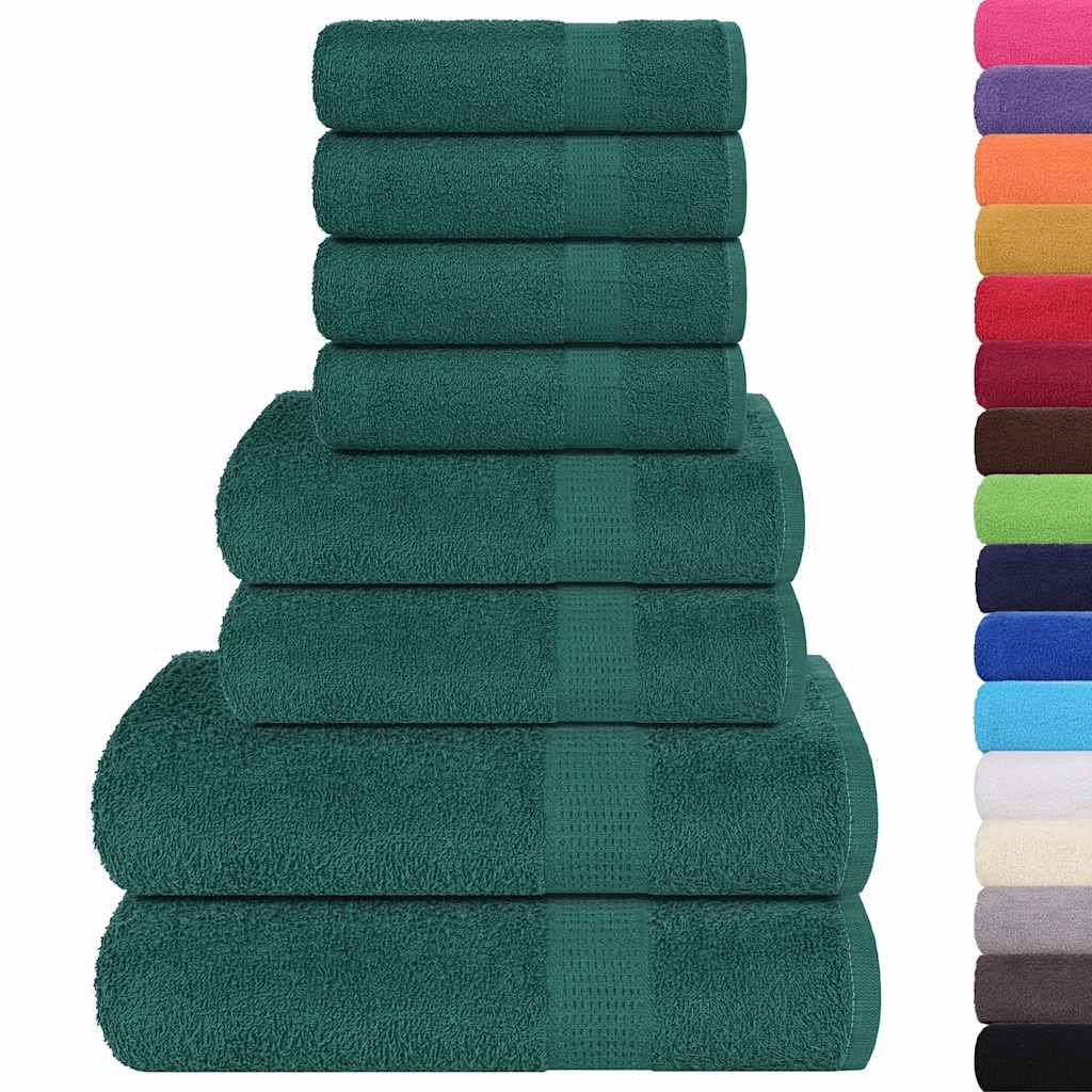 Set di asciugamani 8 pezzi FROGN Verde 360 g/m² vidaXL