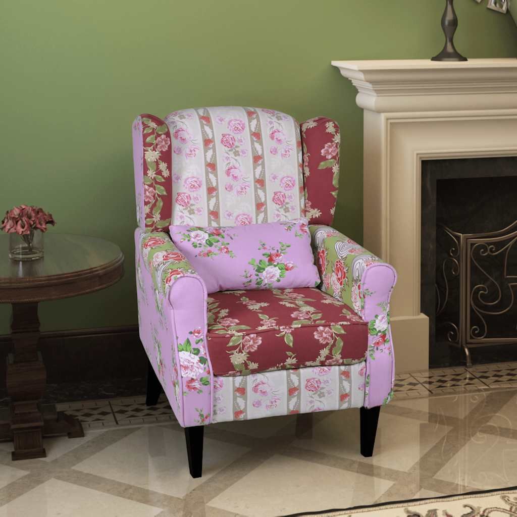 Poltrona con Design Patchwork in Tessuto vidaXL