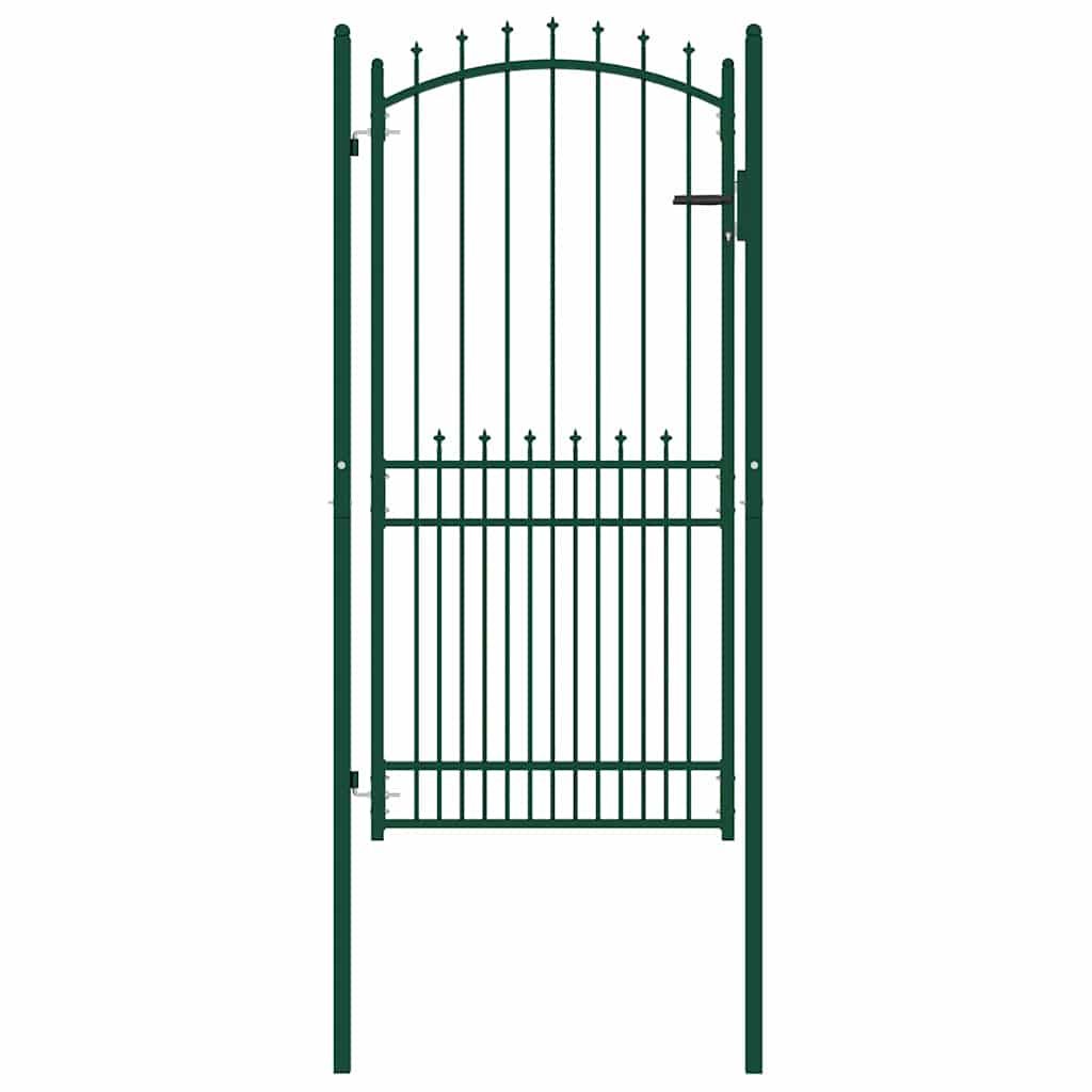 Cancello per recinzione EMMEN con punte in acciaio 104x147 cm verde vidaXL