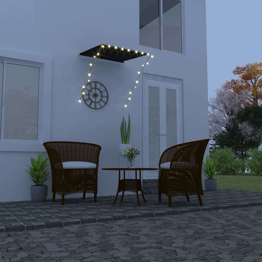 Tenda da Sole Retrattile con LED 100x150 cm Antracite vidaXL