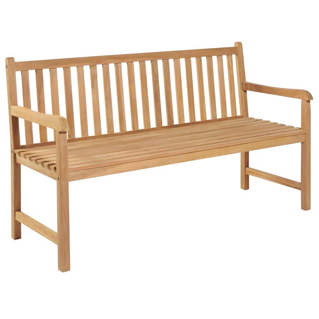 Panca da Giardino con Cuscino Nero 150 cm in Legno di Teak vidaXL