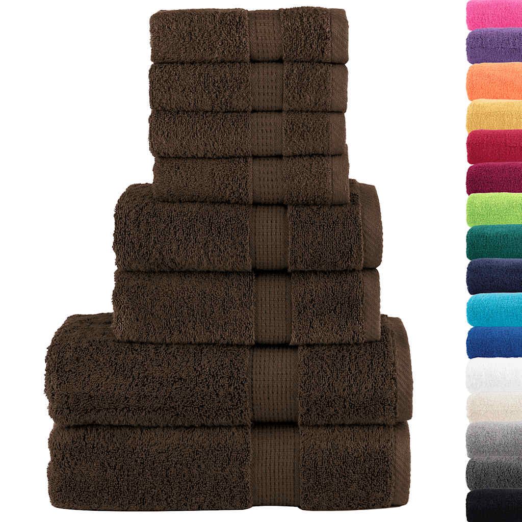 Set ASciugamani SOLUND 8 pz Marroni 600 gsm vidaXL