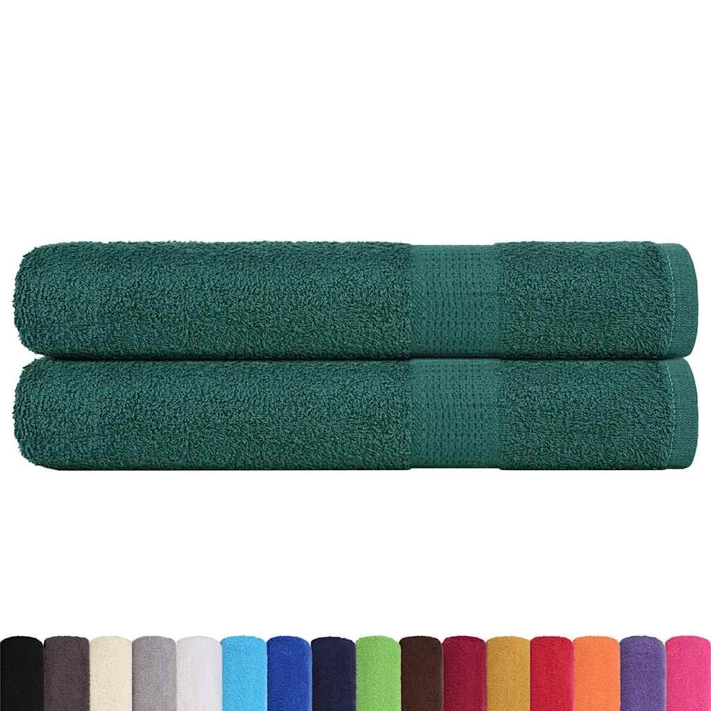 Asciugamani per sauna FROGN 2 pezzi Verde 80x200 cm 360 g/m² vidaXL