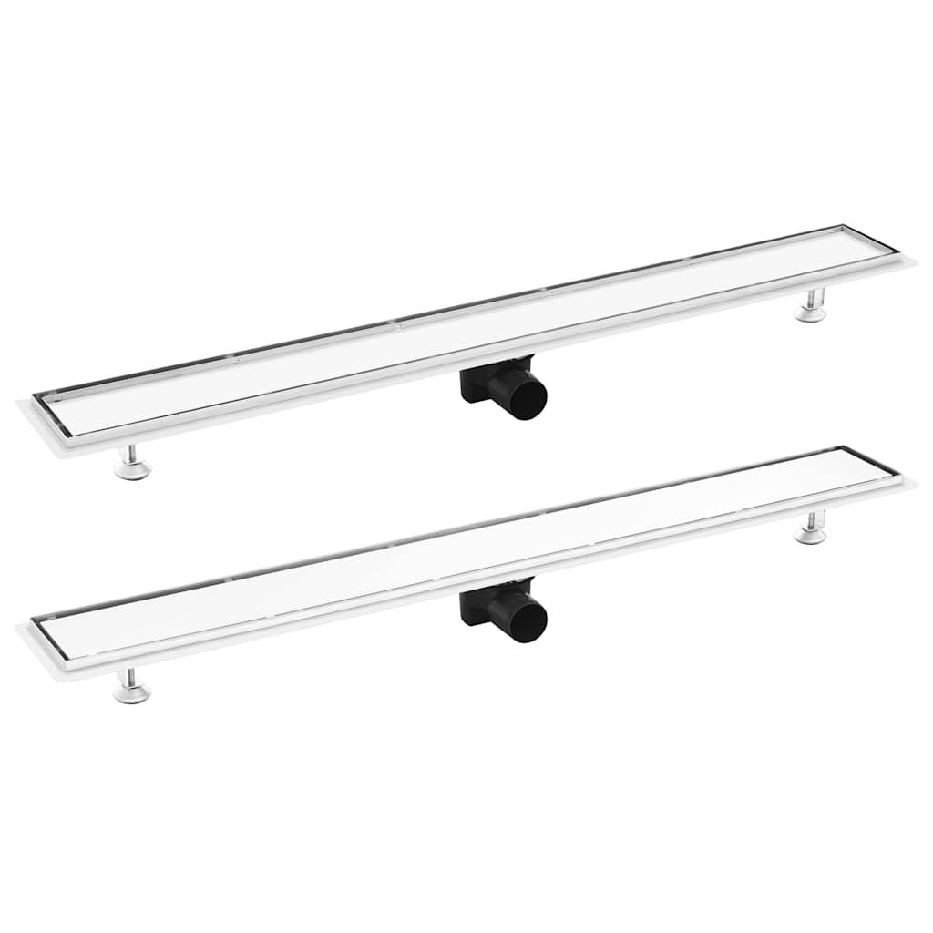 Scarico Doccia 2-in-1 con Copertura 103x14 cm in Acciaio Inox vidaXL