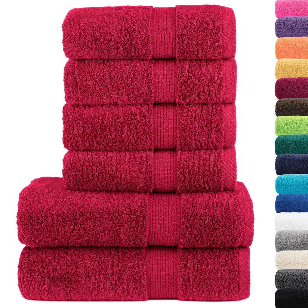 Set ASciugamani SOLUND 6 pz Rossi 600 gsm vidaXL