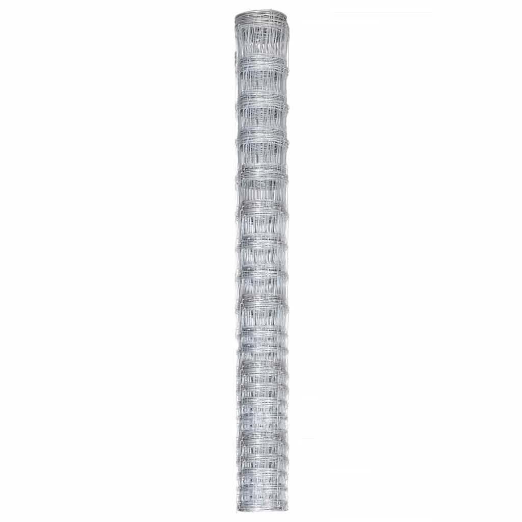 Recinzione da Giardino in Acciaio Zincato 50x1,6 m Argento vidaXL