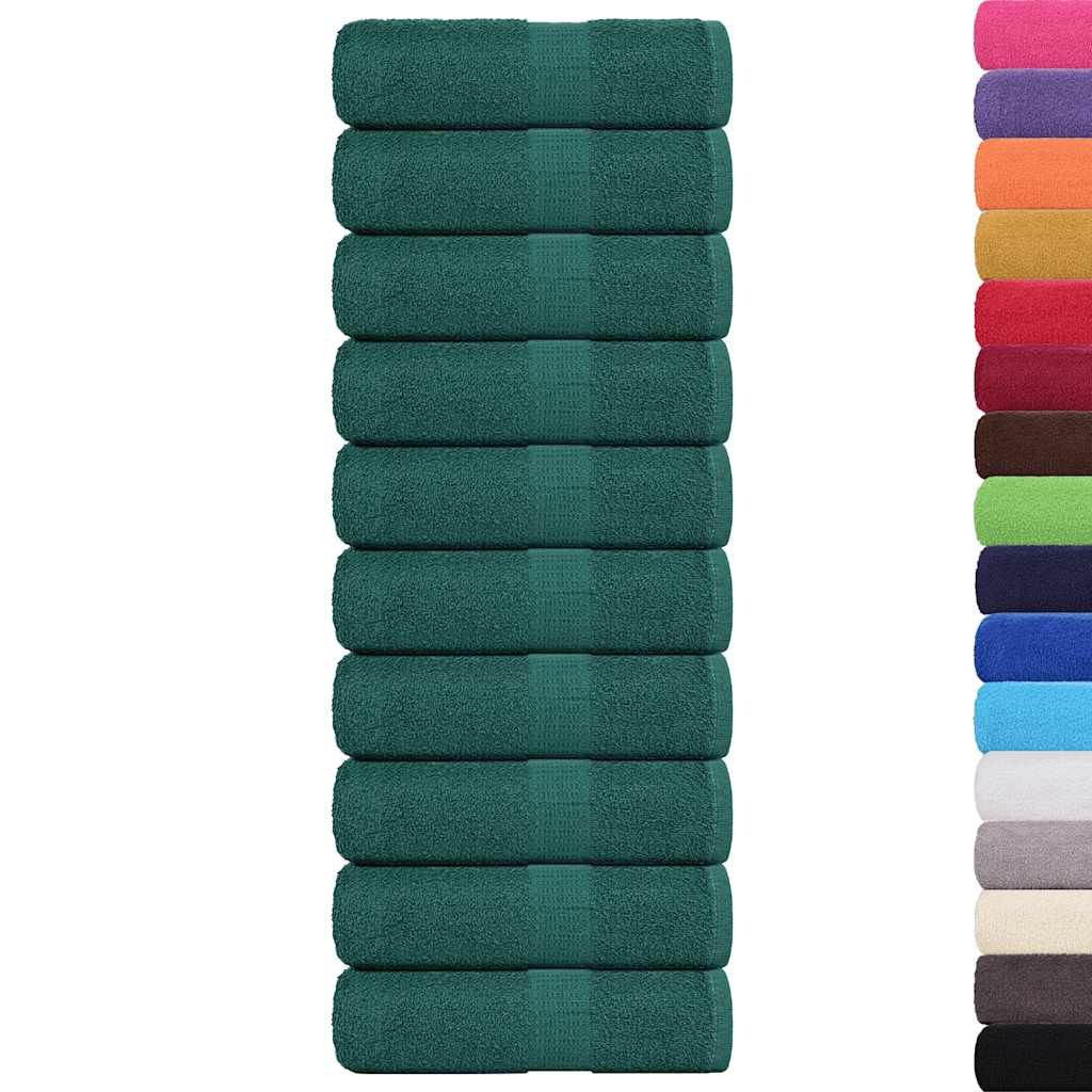 Asciugamani per ospiti FROGN 10 pz Verde 30x50 cm 360 g/m² vidaXL