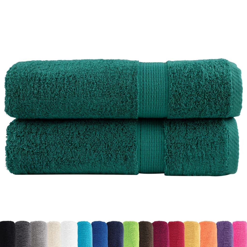 Asciugamani da Doccia SOLUND 2 pz Verdi 70x140 cm 600 g/m² vidaXL
