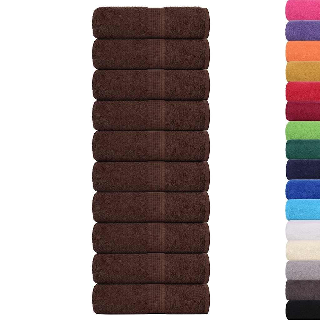 Asciugamani FROGN 10 pz Marrone 30x30 cm 360 g/m² vidaXL