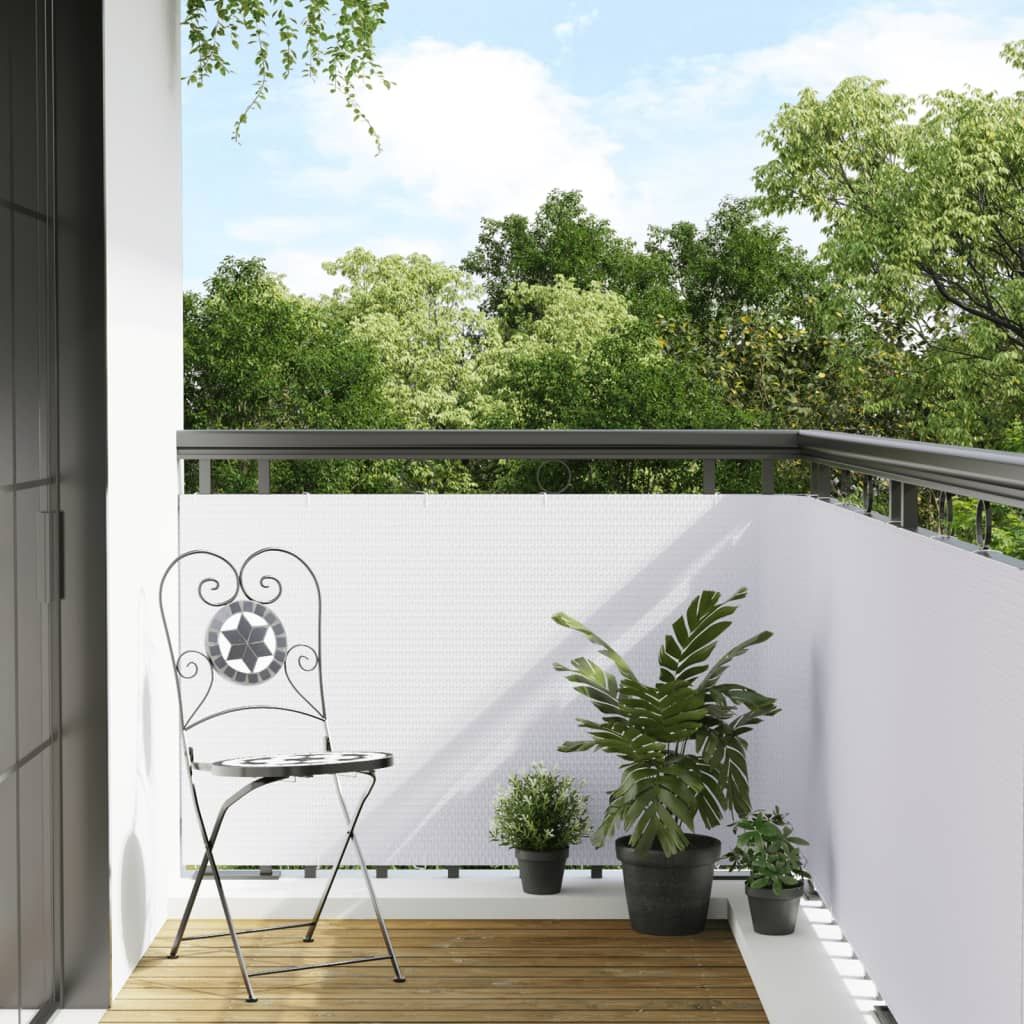 Paravento da Balcone Bianco 500x100 cm in Polyrattan vidaXL