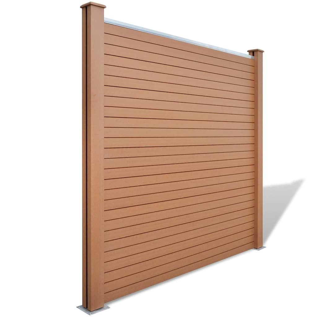 Set Recinzione Giardino 1Quadrata + 1Obliqua WPC 283cm Marrone vidaXL