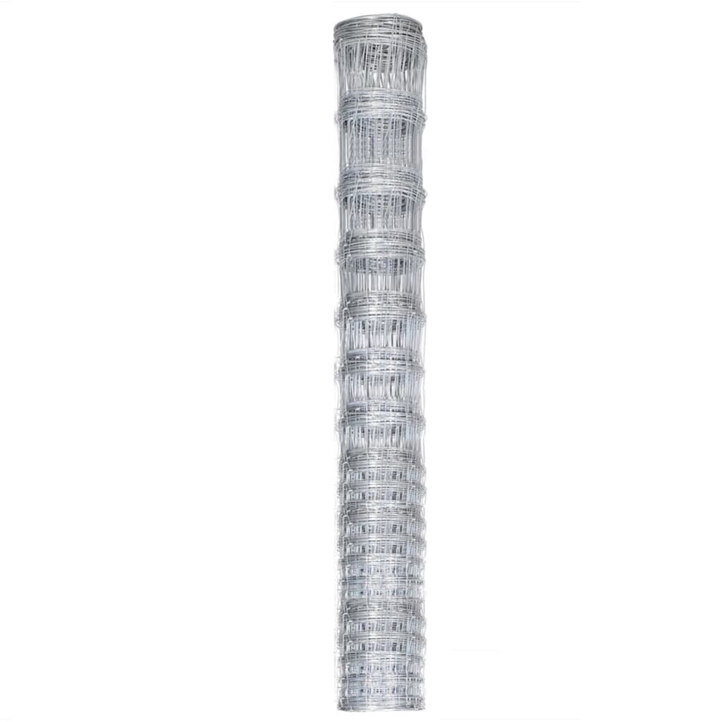 Recinzione da Giardino in Acciaio Zincato 50x1,5 m Argento vidaXL