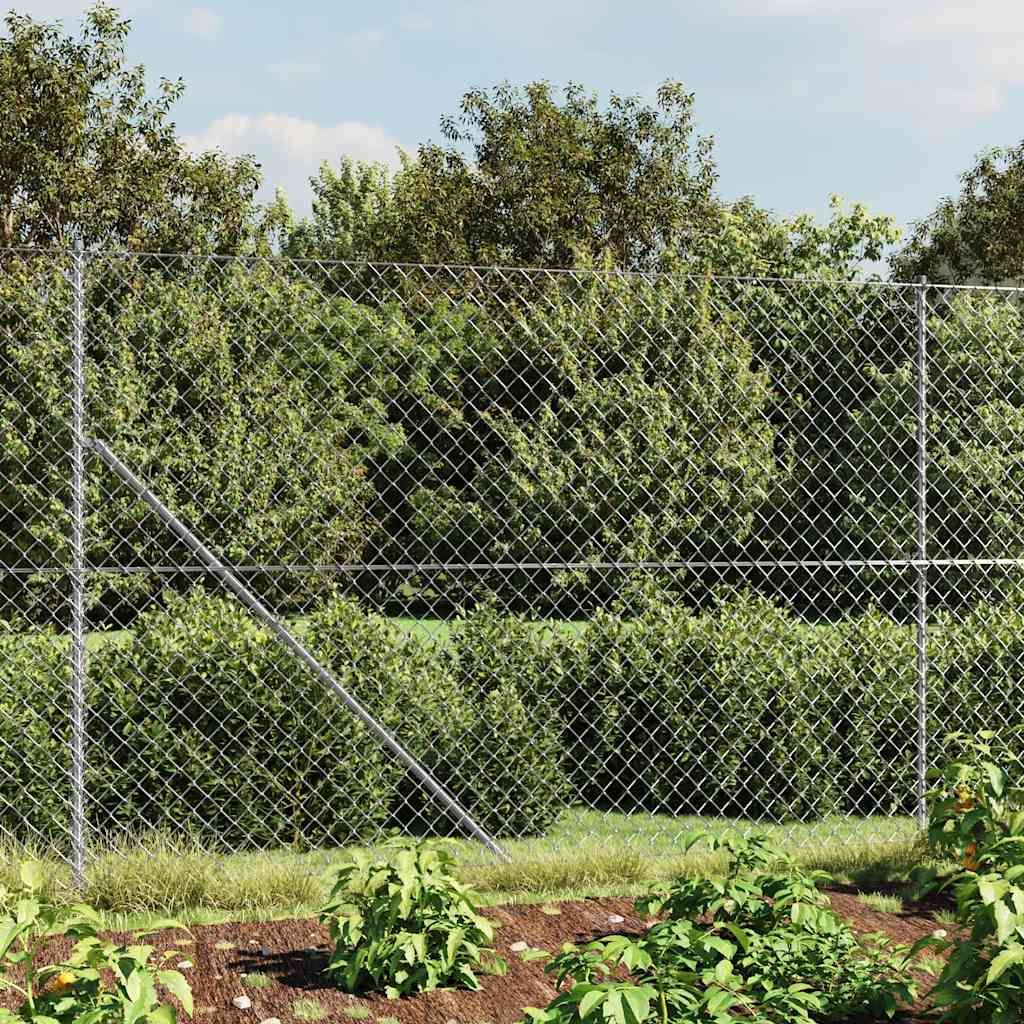 Recinzione a Rete Argento 2x25 m vidaXL