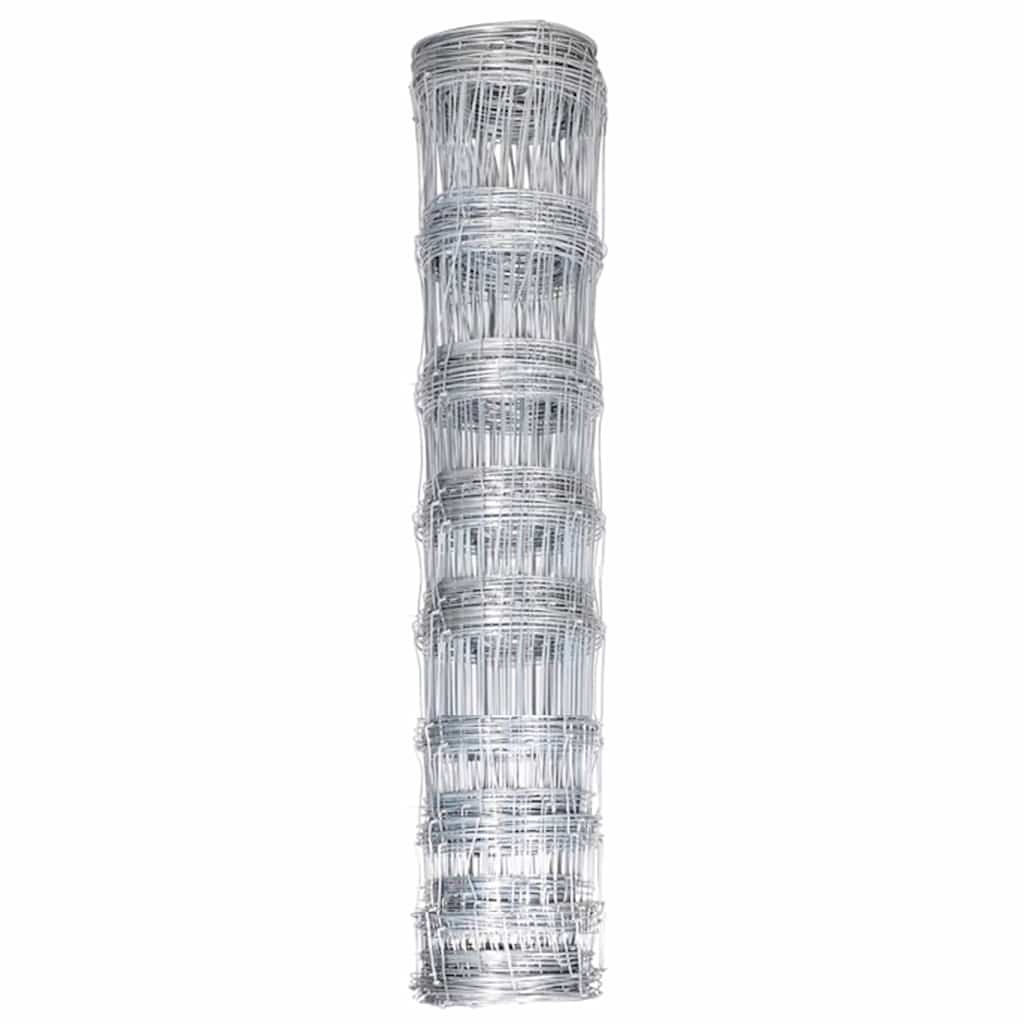 Recinzione da Giardino in Acciaio Zincato 50x1,2 m Argento vidaXL