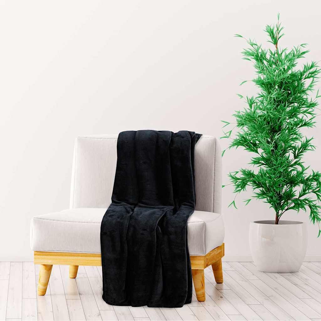 Coperta Nera 200x240 cm in Poliestere vidaXL