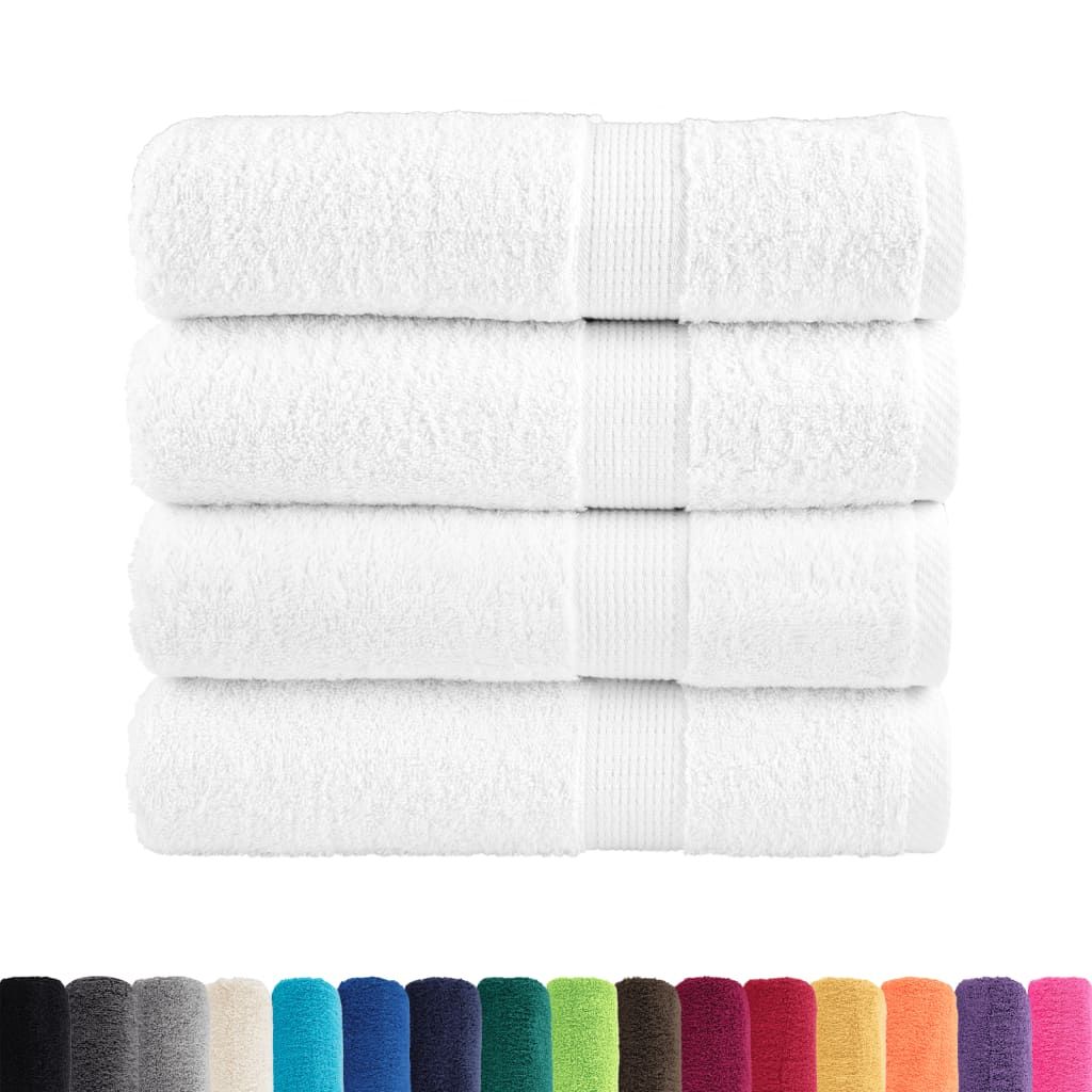 Asciugamani Premium SOLUND 4 pz Bianco 50x100 cm 600 g/m² vidaXL