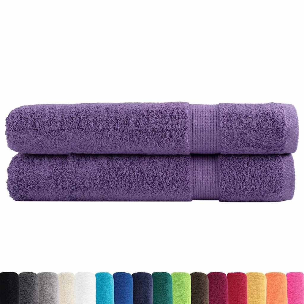 Asciugamani per Sauna SOLUND 2 pz Viola 80x200 cm 600 g/m² vidaXL