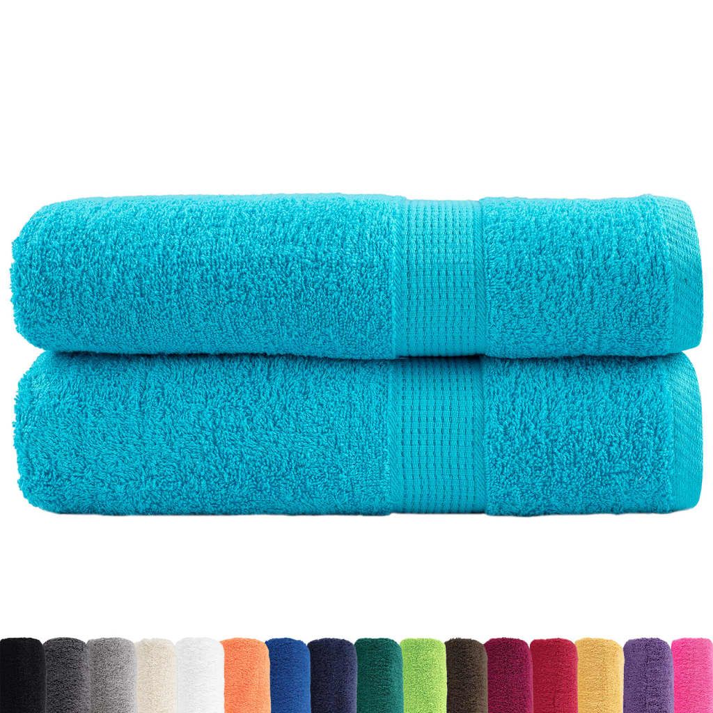 Asciugamani Doccia SOLUND 2 pz Turchesi 70x140 cm 600 g/m² vidaXL