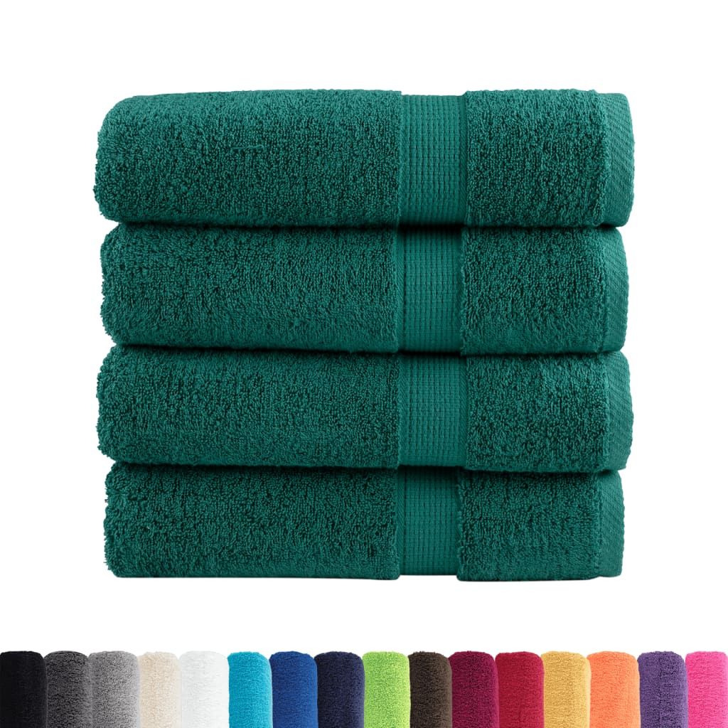 Asciugamani da bagno Premium SOLUND 4 pz Verde 100x150 cm 600 g/m² vidaXL