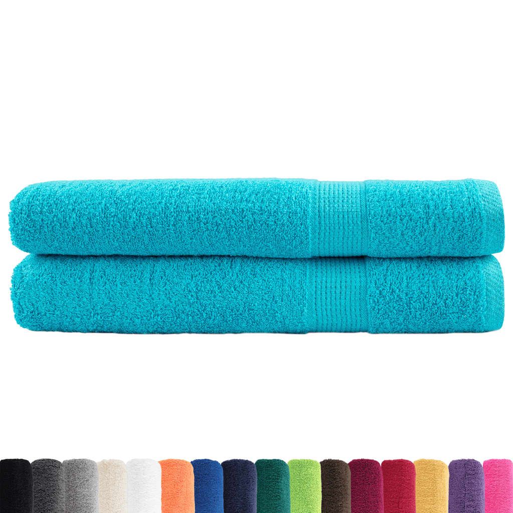 Asciugamani Premium SOLUND 2pz Turchesi 100x200cm 600 g/m² vidaXL