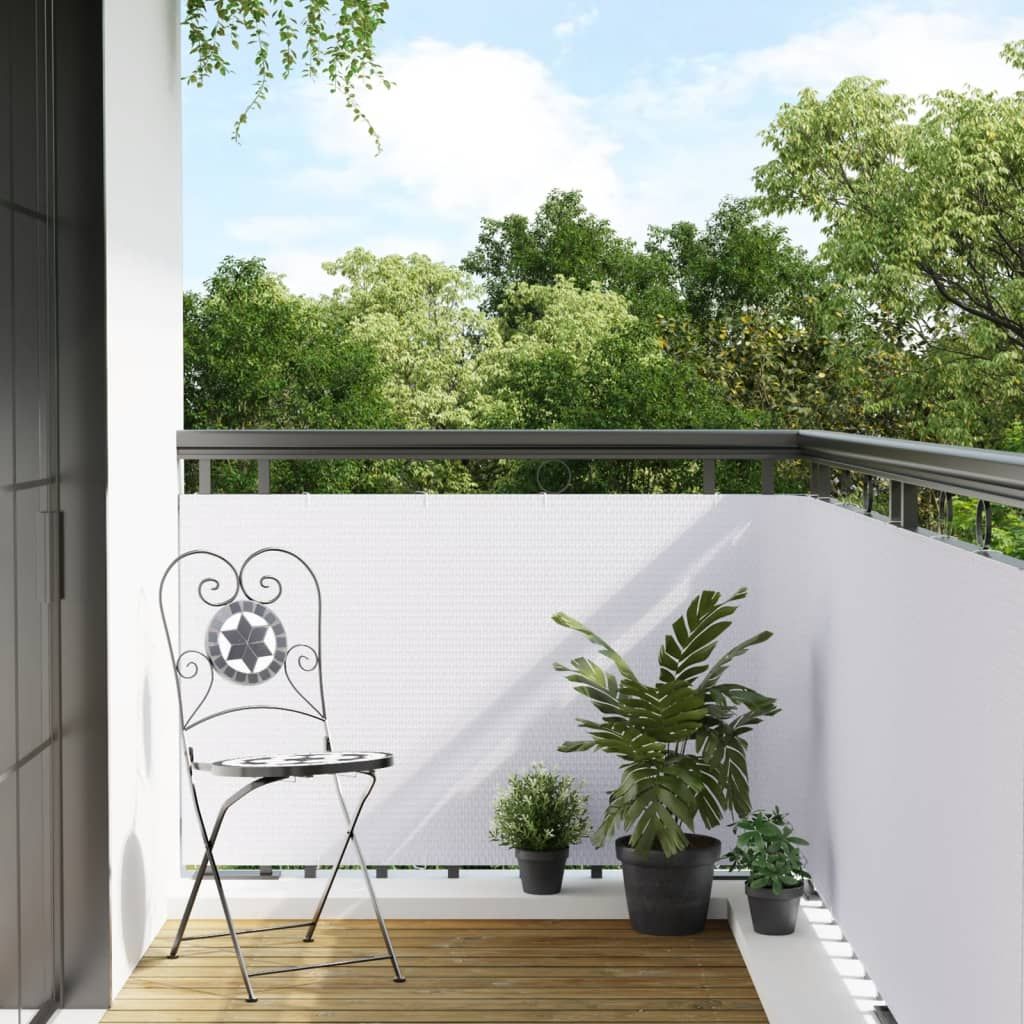 Paravento da Balcone Bianco 400x90 cm in Polyrattan vidaXL