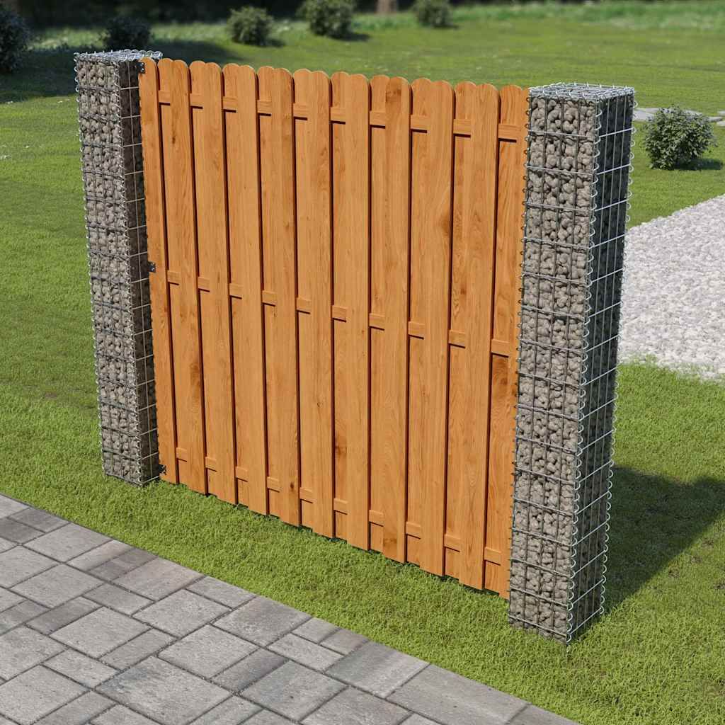 Pannello di Recinzione con Pali a Gabbione in Legno 180x180 cm vidaXL