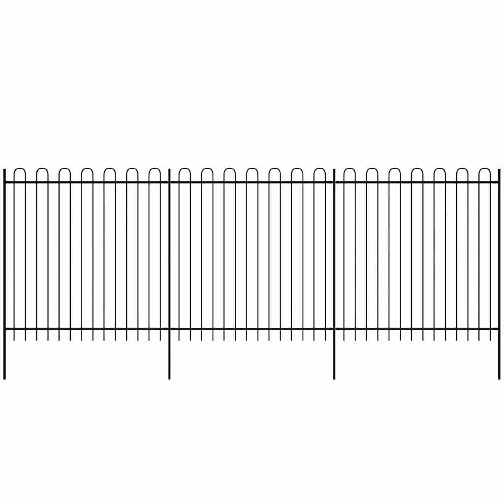 Palizzata di Sicurezza Arcuata in Acciaio 600x200 cm Nera vidaXL