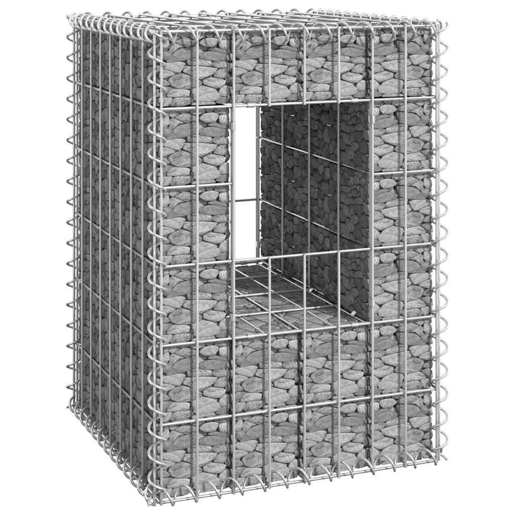 Cesto a Gabbione a Torre 40x40x60 cm in Ferro vidaXL